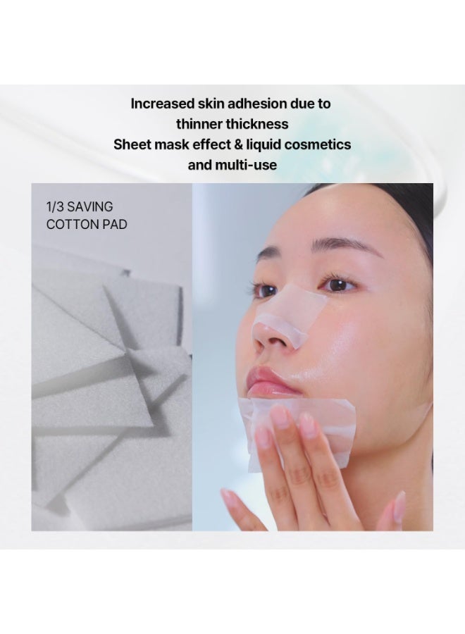 ILSO 1/3 Saving Cotton Pad, Thin Layer Perfect for DIY Toner pad and mask, 40 Sheets, Korean Skincare (50 x 70mm) - Image 3